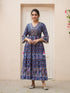 Women Floral Printed Keyhole Neck Flared Sleeves Anarkali Kurta